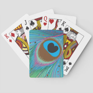 Pfauenfederhalter-Hintergrund Spielkarten