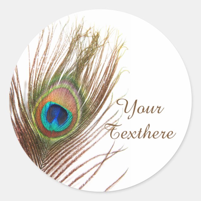 Pfauenfederhalter Runder Aufkleber (Vorderseite)