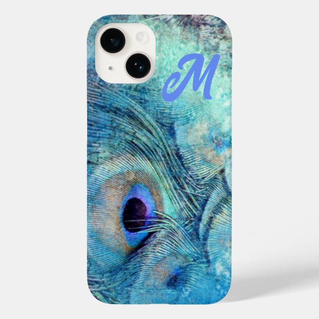 Pfauenfedermarmor blau lila aquamarin Case-Mate iPhone 14 hülle (Rückseite)