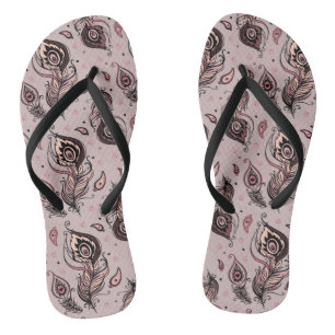 Pfauenfedermuster Flip Flops