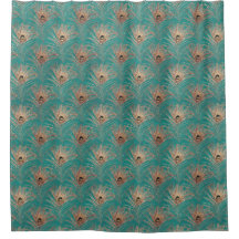 Pfauenfedermuster Glitzer aquamarin goldgelb