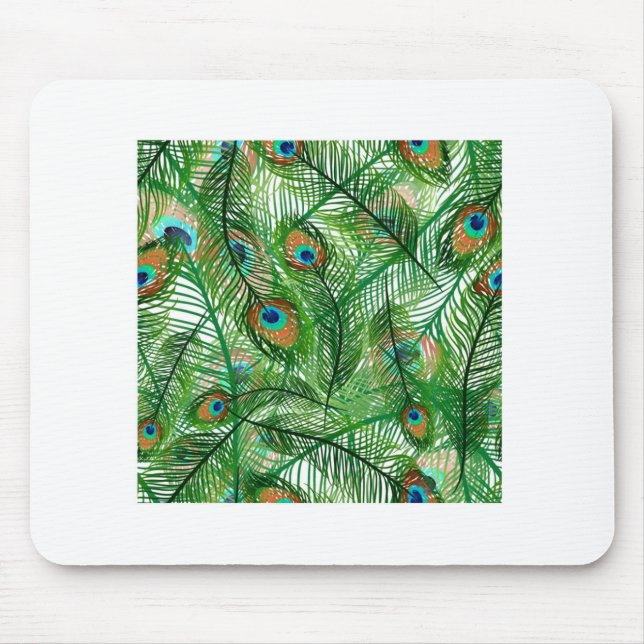 Pfauenfedermuster Mousepad (Vorne)