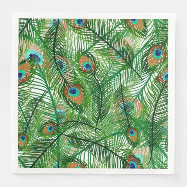Pfauenfedermuster Serviette (Vorderseite)