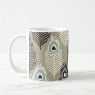 Pfauenfedermuster, Vintager Stil. Kaffeetasse