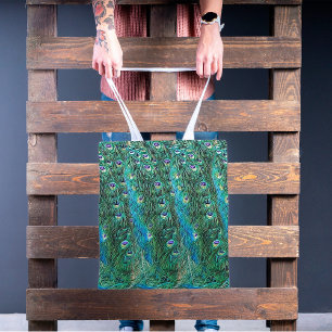 Pfauenfedern, abstrakt - Muster in Acryl Tasche