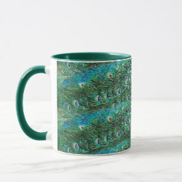 Pfauenfedern, abstrakt - Muster in Acryl Tasse