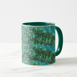 Pfauenfedern, abstrakt - Muster in Acryl Tasse