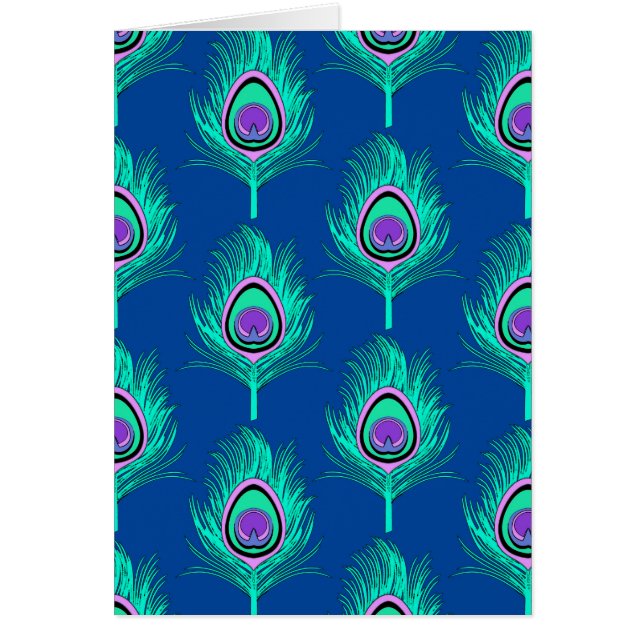 PfauenFedern, Aqua on Deep Cobalt Blue (Vorne)