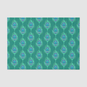 Pfauenfedern, Aqua on Turquoise / Peacock Seidenpapier