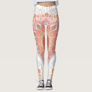 PfauenFedern, Blumenrundschmuck. Leggings