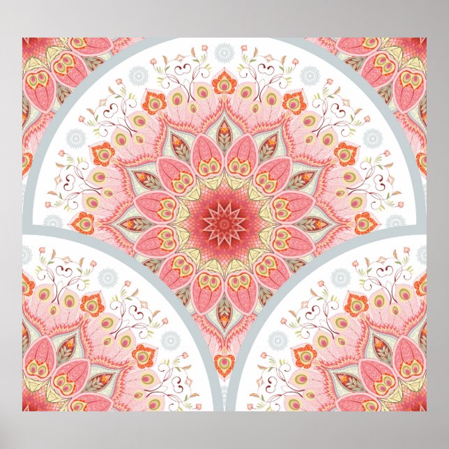 PfauenFedern, Blumenrundschmuck. Poster (Vorne)