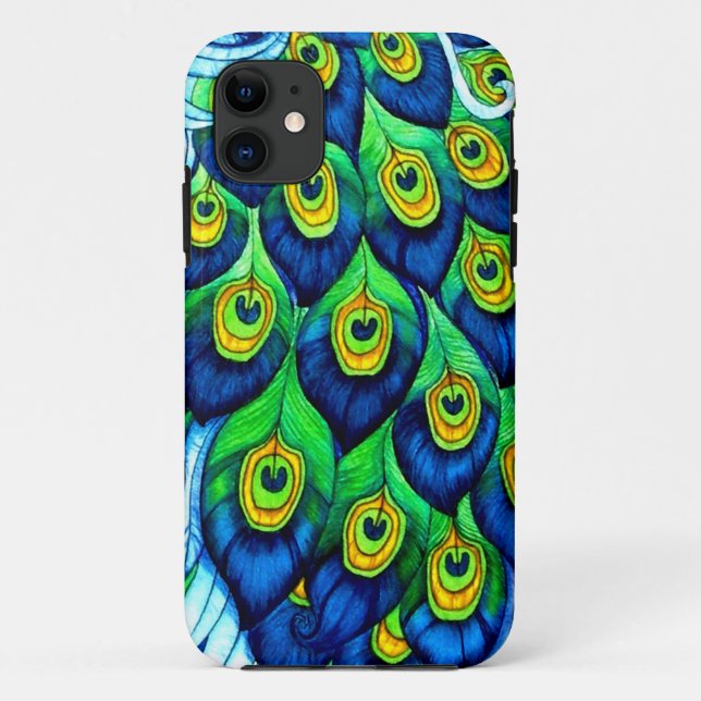 Pfauenfedern Design  Case-Mate iPhone Hülle (Rückseite)