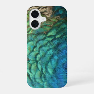 Pfauenfedern I Farbige abstrakte Naturgestaltung iPhone 16 Hülle