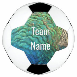 PfauenFedern in farbenprächtiger Abstrakter Natur Fußball