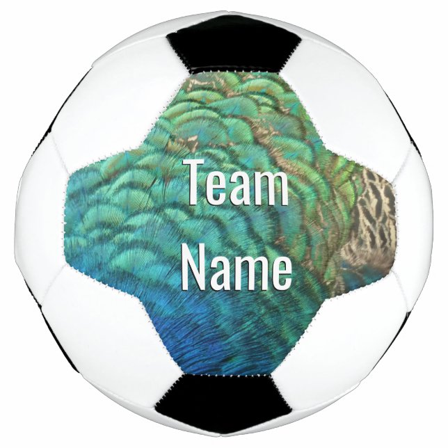 PfauenFedern in farbenprächtiger Abstrakter Natur Fußball (Vorderseite)