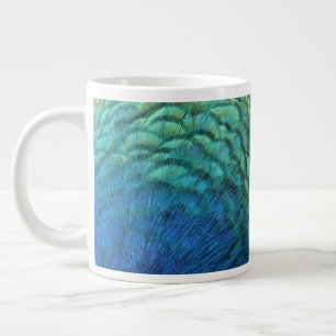 PfauenFedern in farbenprächtiger Abstrakter Natur Jumbo-Tasse
