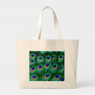 Pfauenfedern_ Jumbo Stoffbeutel