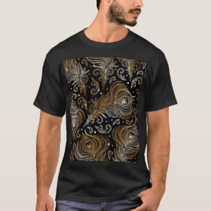 Pfauenfedern: Künstlerische Freihandzeichnung. T-Shirt
