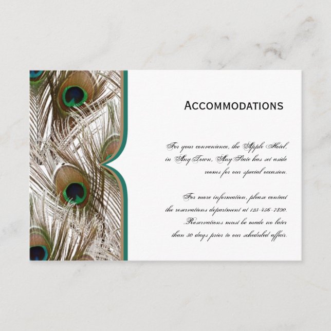 Pfauenfedern mit Doppelrahmen Begleitkarte (Vorderseite)