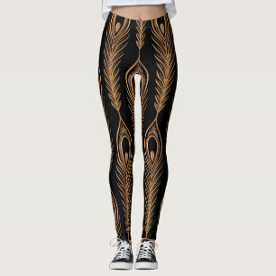 PfauenFedern, orientalisches Luxusmuster. Leggings