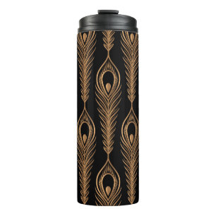 PfauenFedern, orientalisches Luxusmuster. Thermosbecher