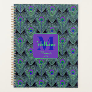 PfauenFedern Personalisiert Monogramm Planer