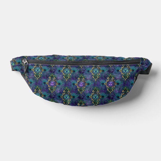 Pfauenfedern und Schmetterlinge Bauchtasche (Ablage )