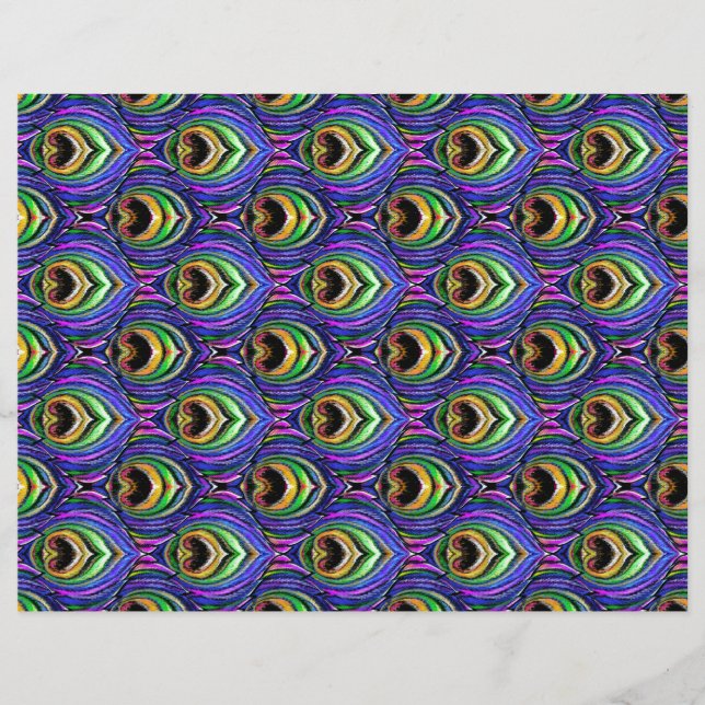 Pfauenfederpapier mit einer Stärke von 8,5" x 11" (Vorderseite)