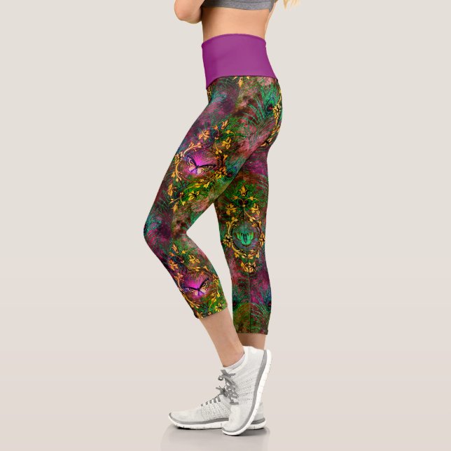 Pfauenfederschmetterling viktorianisch elegant lil capri leggings (Links)
