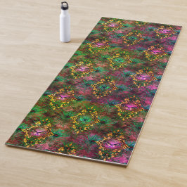 Pfauenfederschmetterling viktorianisches lila Gold Yogamatte