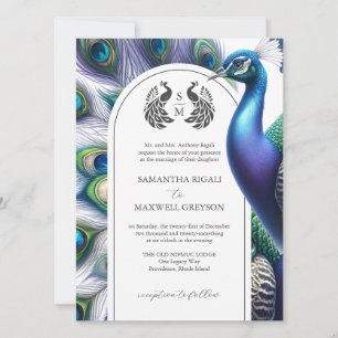 Pfauenfeierliche Hochzeitseinladungen Einladung