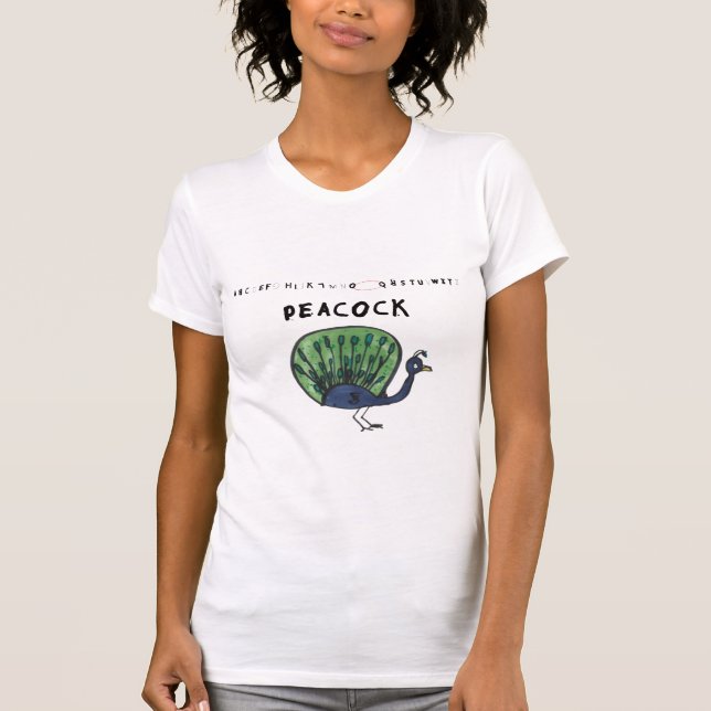 Pfauenfrauen-T-Shirt T-Shirt (Vorderseite)