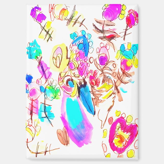 Pfauenfreude Art  Magnet (Vorderseite)