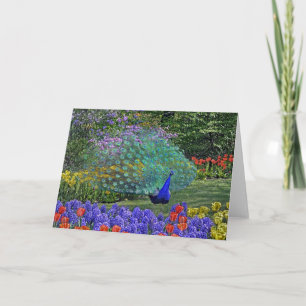 Pfauenfrühlingsblumen 2 karte
