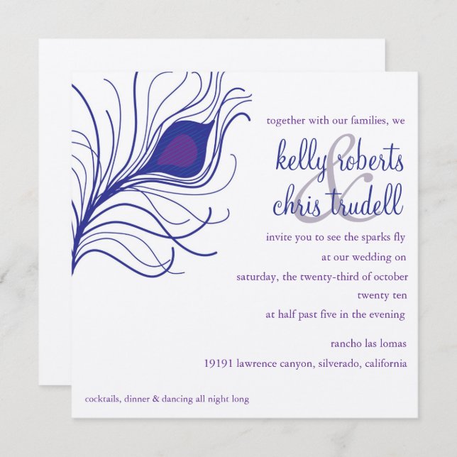 Pfauenfuß Einladung (Vorne/Hinten)