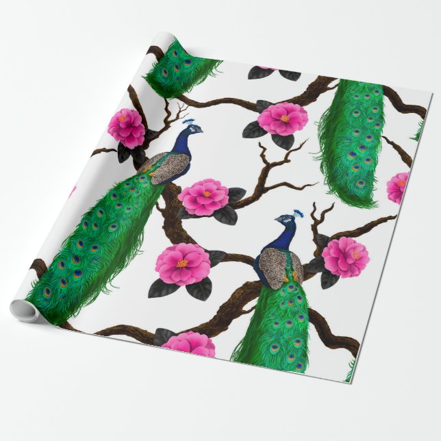 Pfauengarten Geschenkpapier (Ungerollt)