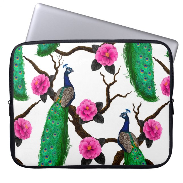 Pfauengarten Laptopschutzhülle (Vorderseite)