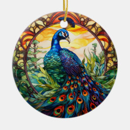 Pfauengestanzte Keramik Treppenbaum Ornament