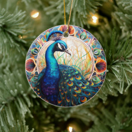 Pfauengestanzte Keramik Treppenbaum Ornament