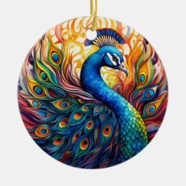 Pfauengestanzte Keramik Treppenbaum Ornament