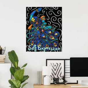 Pfauenhalle Pastel Bird Personalisiert Poster