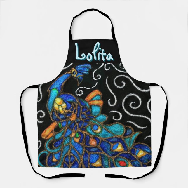 Pfauenhalle Pastel Bird Personalisiert Schürze (Vorderseite)