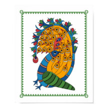 Pfauenharmonie: Madhubani Art Poster