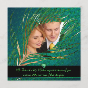 Pfauenhochzeit Foto Einladungen