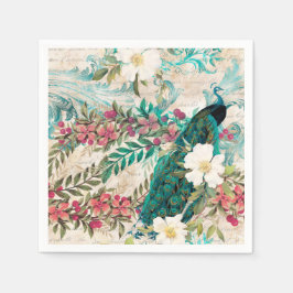Pfauenhochzeiten Papier Napkins Serviette