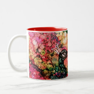 Pfauenkaffee-Tasse Zweifarbige Tasse