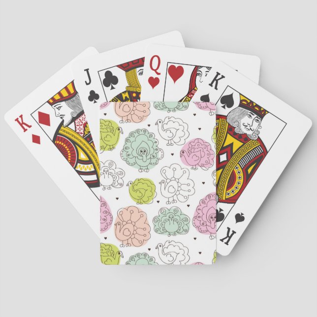 Pfauenklatsche Vintag Spielkarten (Rückseite)