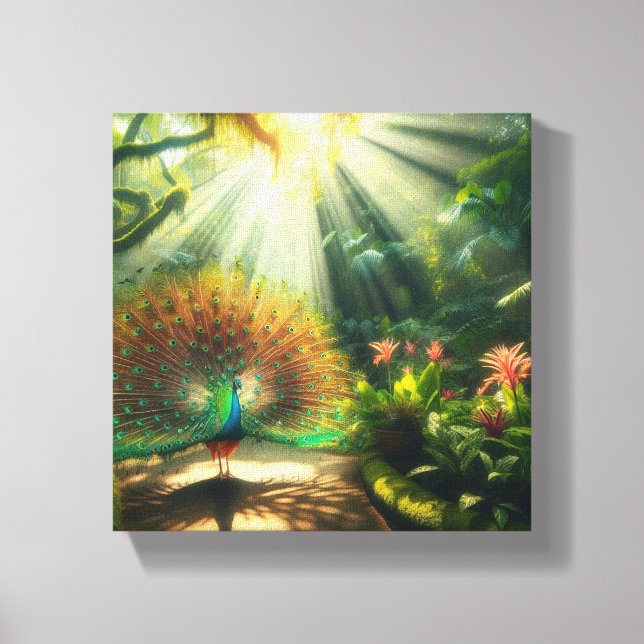 Pfauenkunst Leinwanddruck (Vorderseite)