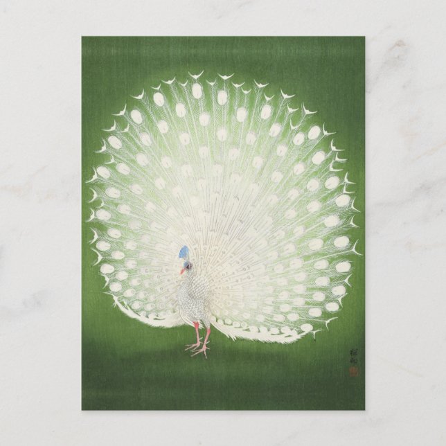 Pfauenmalerei von Ohara Koson Postcard Postkarte (Vorderseite)