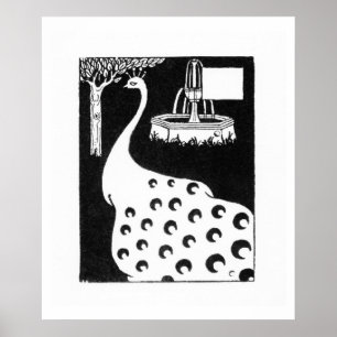Pfauenmotiv von "Le Morte d'Arthur" (litho) Poster